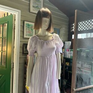 Lily Rose Lavender Gingham Smocked Dress